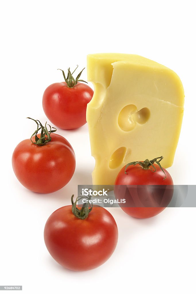 Tomaten und Käse - Lizenzfrei Cheddar - Käse Stock-Foto