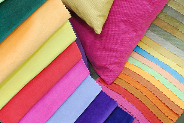 Colorful fabrics stock photo