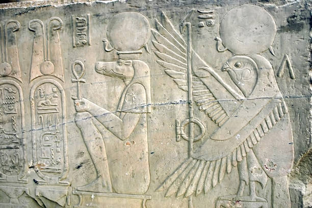 istock Hieroglyphics Wall of relief in Egypt 92685516