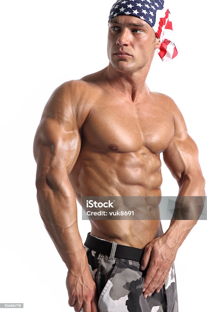 筋肉のあるハンサムな男性のポートレート - エクストリームスポーツのロイヤリティフリーストックフォト