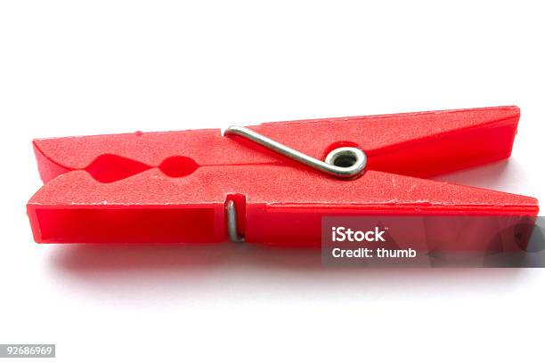 Red Peg Stock Photo - Download Image Now - Attached, Binder Clip, Clamp