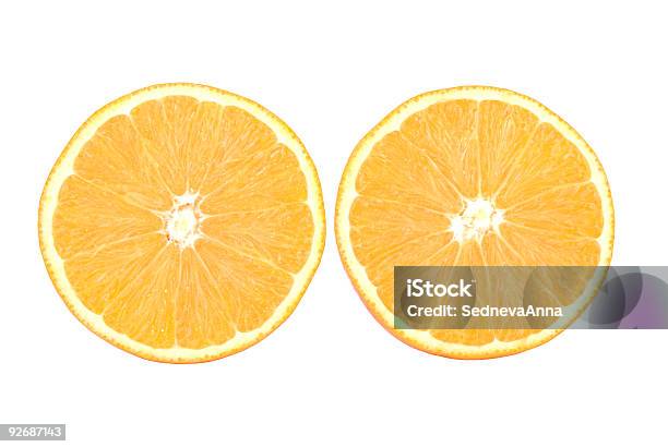 Two Slices Of Oranges Stock Photo - Download Image Now - Citrus Fruit, Color Image, Cut Out