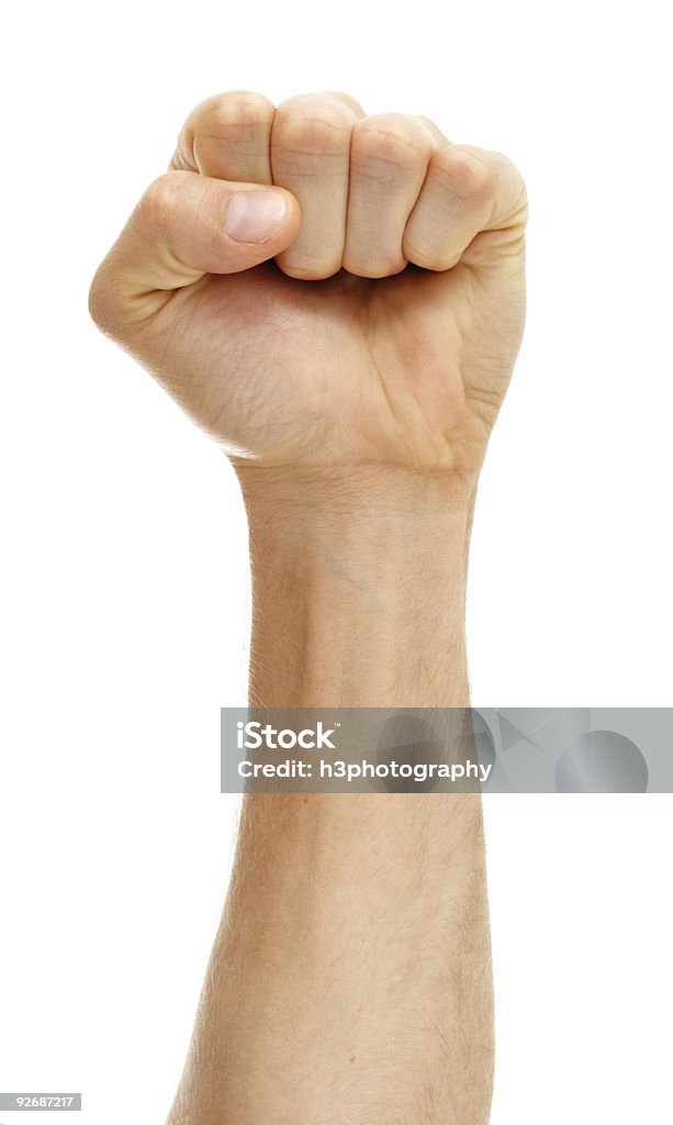 Puño sobre fondo blanco - Foto de stock de Puño - Gesticular libre de derechos