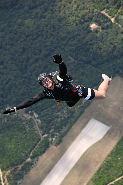 istock Skydiver above the airport 92687275