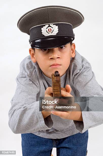 Playing Soldier Stock Photo - Download Image Now - Boys, Brown Hair, Child