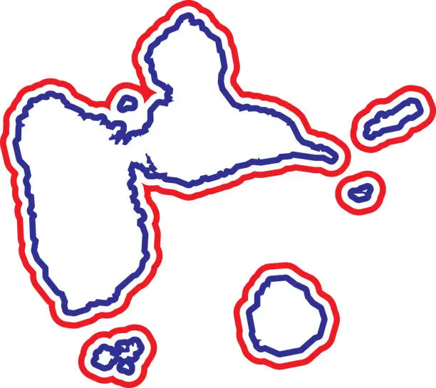 Vector illustration of Guadeloupe Outline