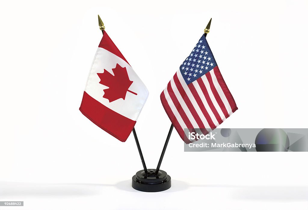 Canada e USA le bandiere isolati - Foto stock royalty-free di Piccolo