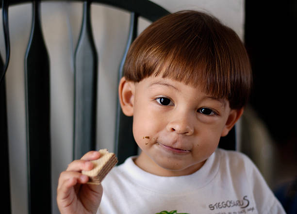 boy eating a snack