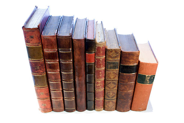 istock Row of old leather bound books 92689223