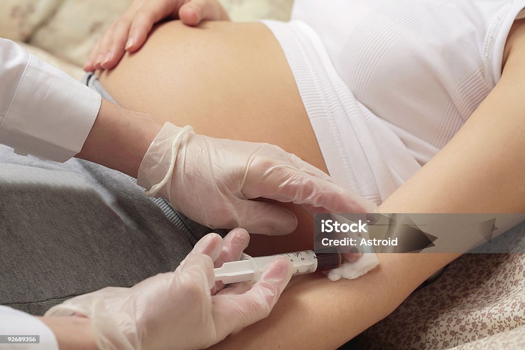 control blood in a laboratory  Pregnant Stock Photo