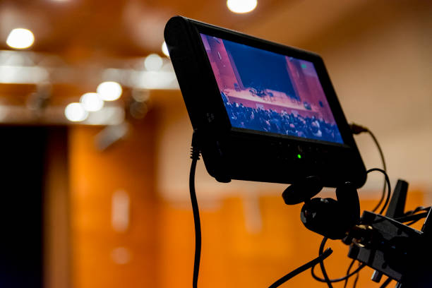display screen of a video camera stock photo
