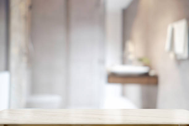 istock Top marble counter or top table in bath room. for product display montage 926899028