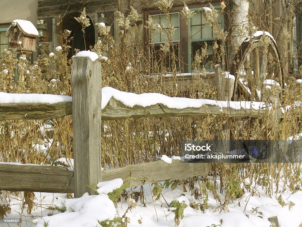 Schneebedeckte Zaun - Lizenzfrei Alt Stock-Foto