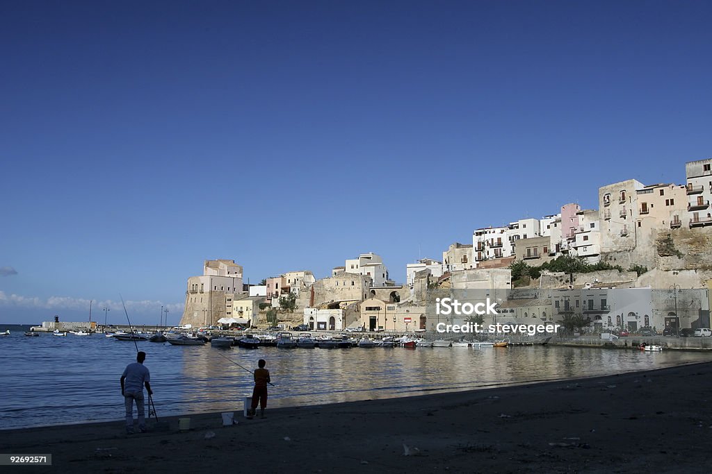 낚시 Castellammare 델 Golfo in 시실리 - 로열티 프리 건물 외관 스톡 사진