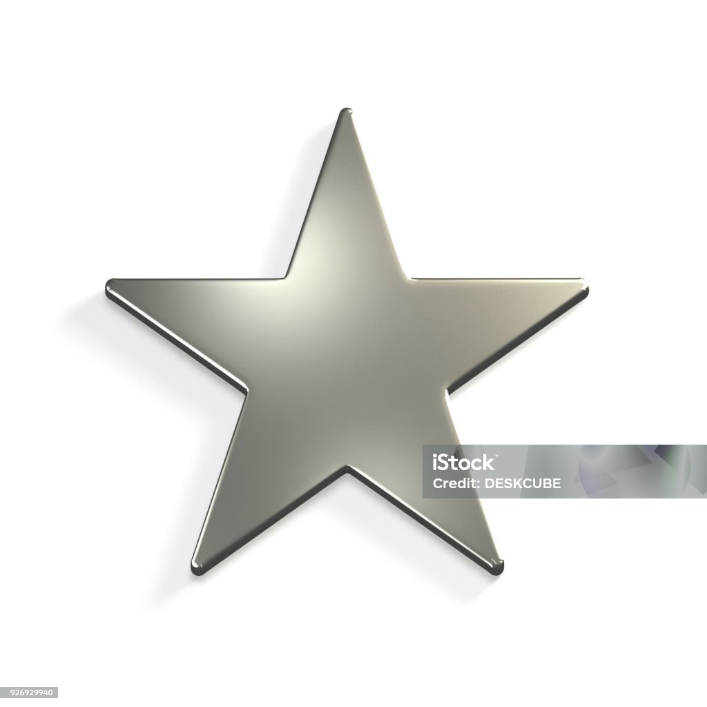 Silver Star Icon. 3D Render Illustration Silver Star Icon. Concept of Luxury and Wealth Celebrities Stock Photo