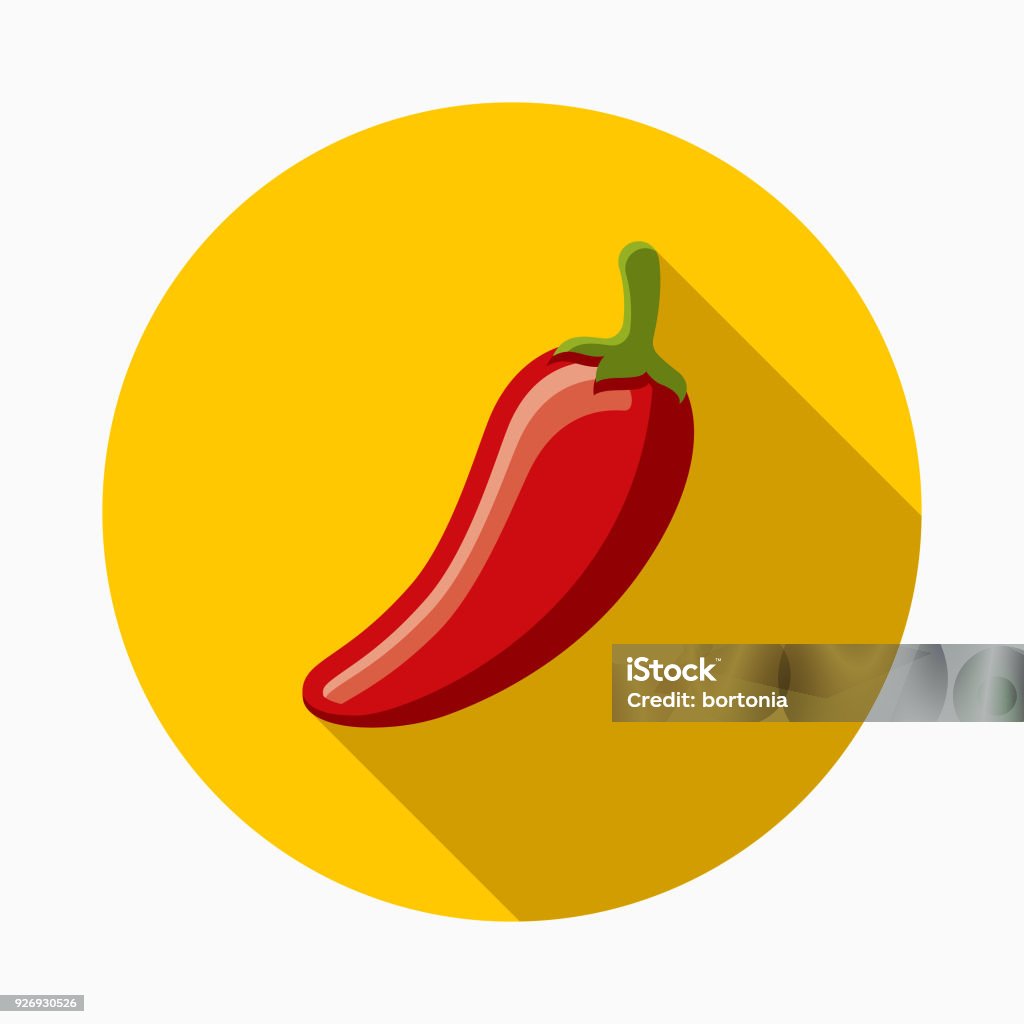 Hot Pepper Flat Design Mexico Icon with Side Shadow A pastel colored flat design Mexico and Cinco de Mayo icon with a long side shadow. Color swatches are global so it’s easy to edit and change the colors. Chili Pepper stock vector