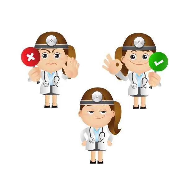 Vector illustration of Cute Set - Set of Doctor