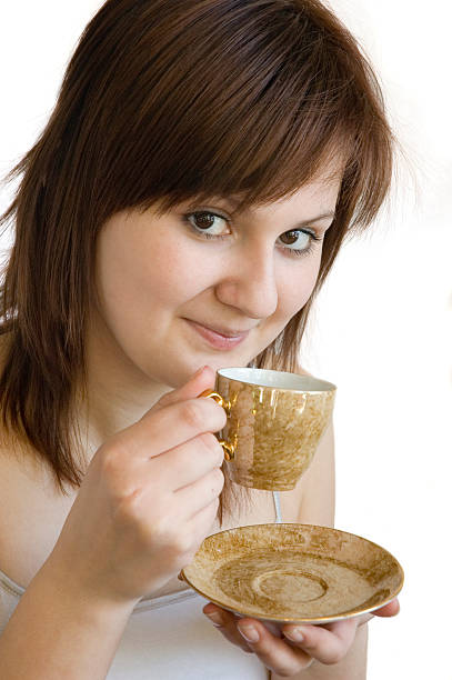 Mädchen mit einer Tasse Kaffee – Foto