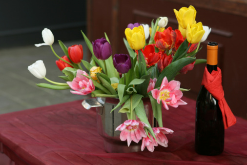 Spring bouquet of flowers. Studio shot