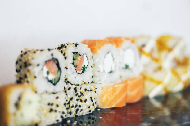 istock set of sushi roll on white background near view 926940634