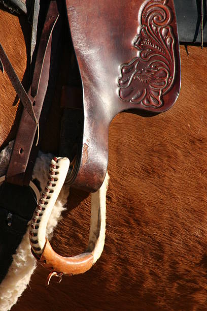 istock Brown Horse Stirrup Close Up 92694285