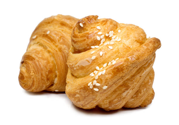 istock Fresh croissants on white background 926943136