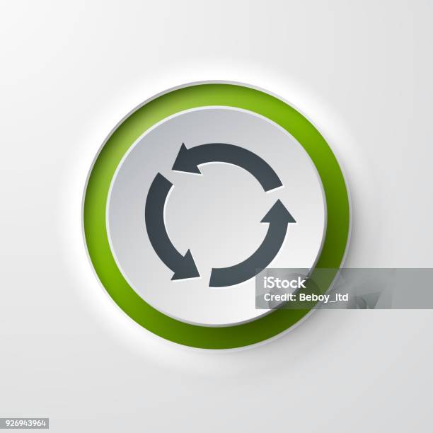 Web Icon Pushbutton Recycling Stock Illustration - Download Image Now - Push Button, Resetting, Refreshment