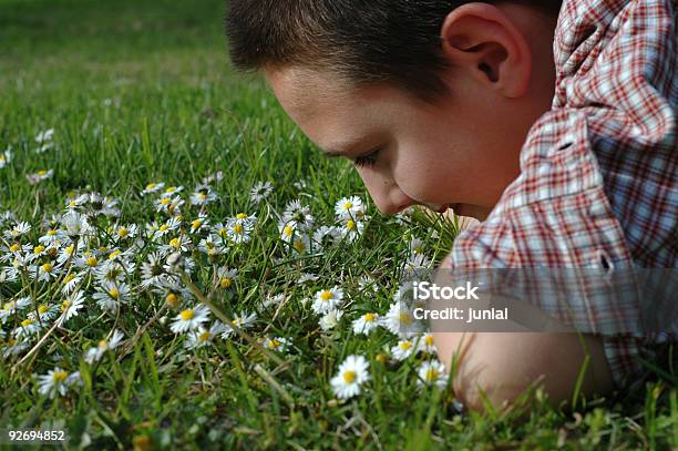 Młody Dziecko Kwiaty Zapach - zdjęcia stockowe i więcej obrazów Chłopcy - Chłopcy, Dzieciństwo, Dziecko