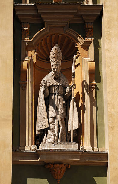 istock Mounted sculpture of the bishop blessing, Nice 92695152