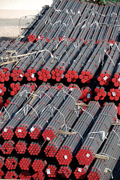istock Warehouse of new pipes 92695197