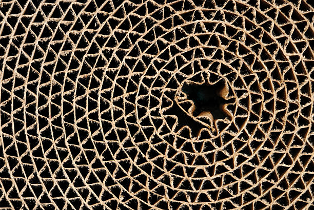 papelão circle - corrugated cardboard - fotografias e filmes do acervo