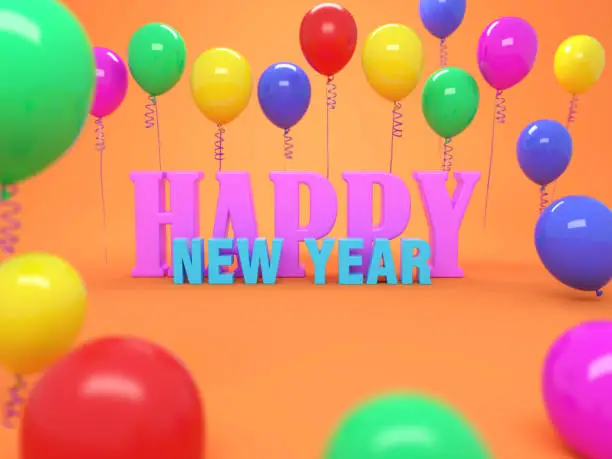 Photo of Happy New Year Concept with Balloons