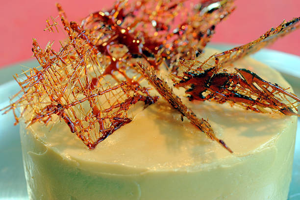 Caramel Cake Decoration stock photo