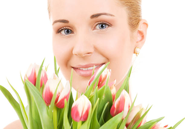 istock happy woman with flowers 92696856