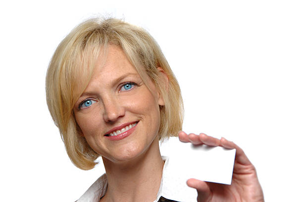 istock Businesswoman presenting her card 92697056
