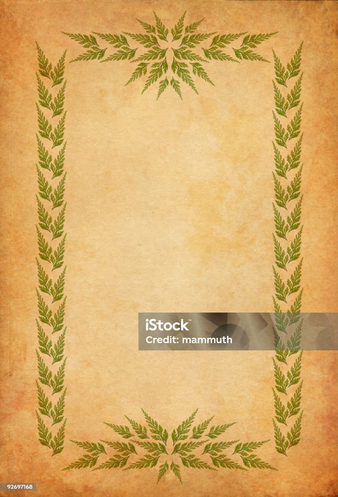 old paper with leaf-frame  Aging Process stock illustration