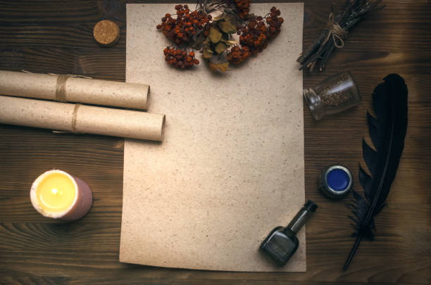 istock Ancient magic scroll paper sheet with copy space. Witchcraft. Witch doctor. Shaman. 926974372