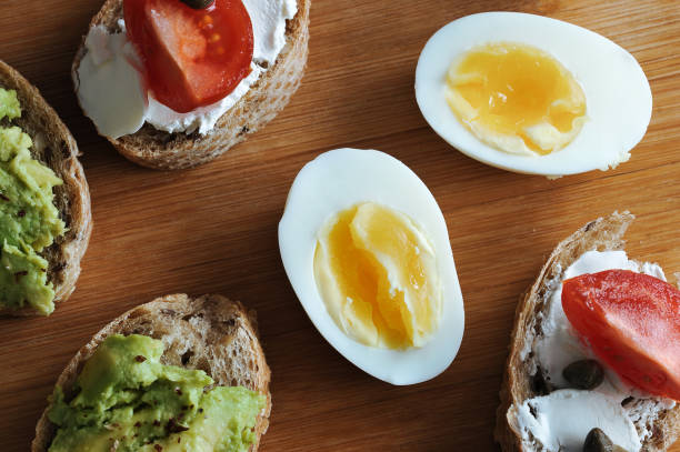 istock canape sandwiches on a wooden Board 926974642