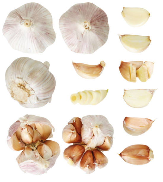 istock Set of garlic. Useful vegetables. Additive. Isolated on white background. For your design. 926974778