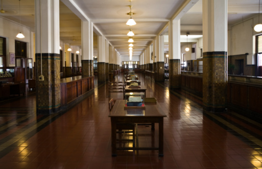 Interior of Bank Mandiri in Jakarta, Indonesia