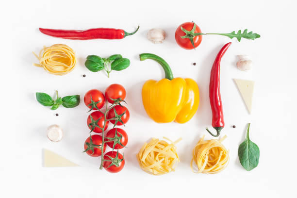 istock Ingredients for cooking pasta. Flat lay, top view 926982106