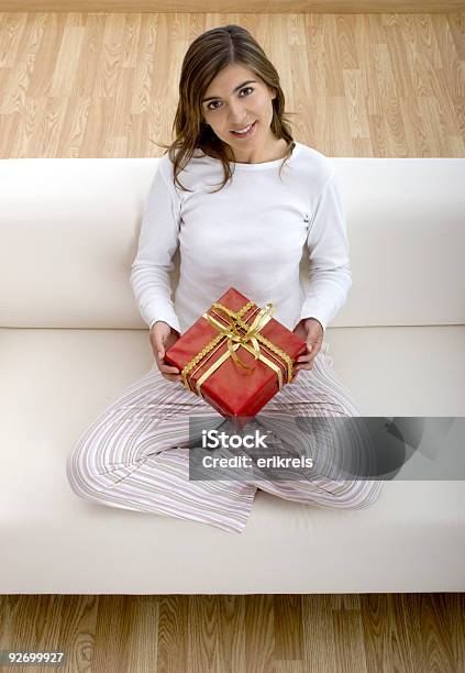 Happy Woman With Gifts Stock Photo - Download Image Now - Adult, Adults Only, Beautiful People