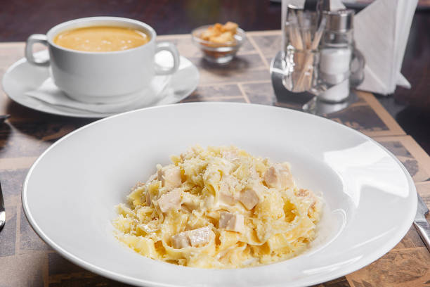 istock Pasta, noodles with chicken, turkey for the menu 926999974