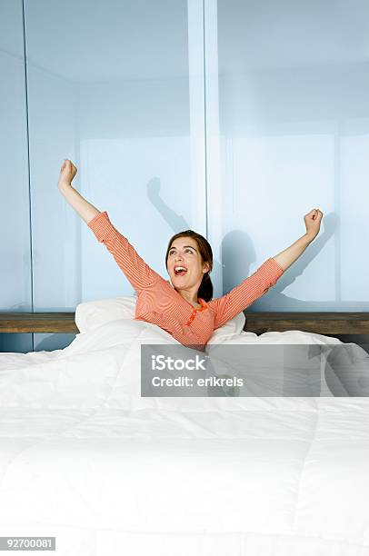 Happy Waking Up Stock Photo - Download Image Now - Adult, Beautiful People, Beautiful Woman