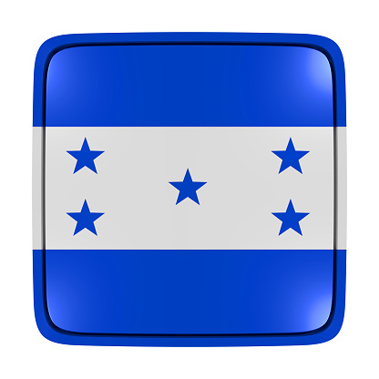 3d rendering of a Honduras flag icon. Isolated on white background.
