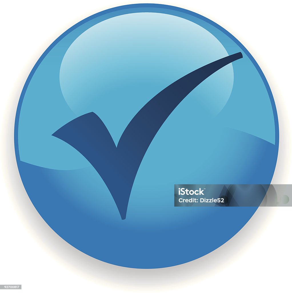 Icono de marca de verificación - arte vectorial de Azul libre de derechos