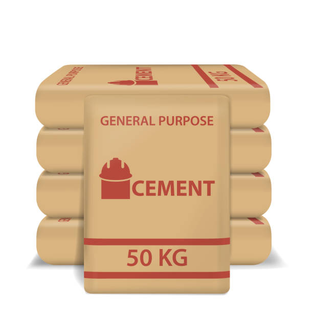 Cement paper bags Cement paper bags cement bag stock illustrations