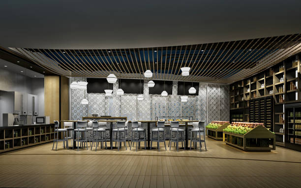 istock 3d render of food shop and bar 927012430