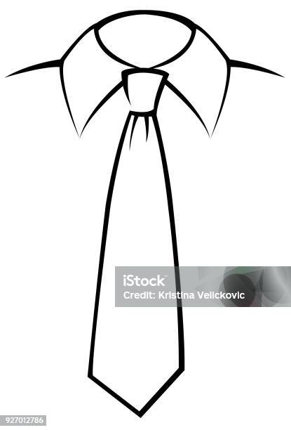 Tie Line Art Stock Illustration - Download Image Now - Adult, Business, Drawing - Art Product