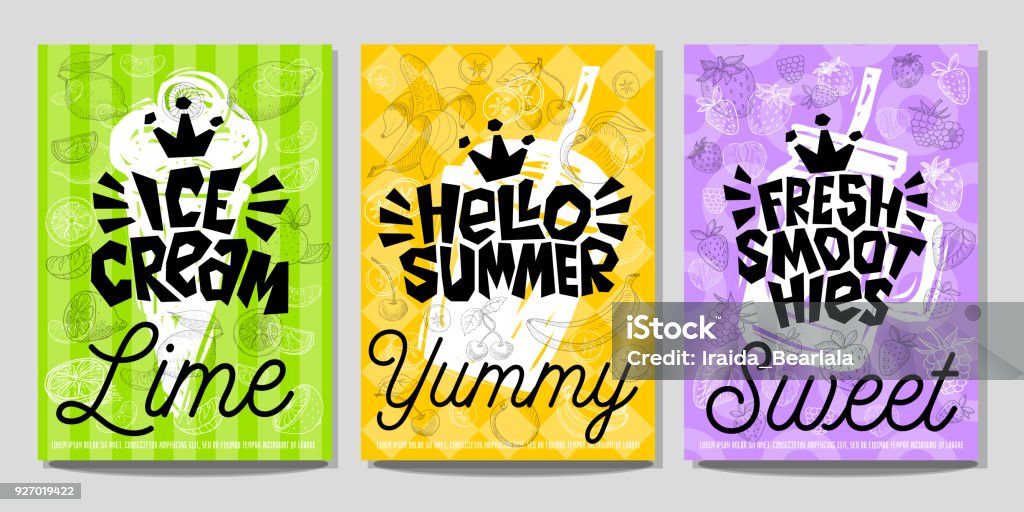Colorful Label Poster Stickers Food Fruits Vegetable Chalk Sketch Style  Juice Smoothies Stock Illustration - Download Image Now - iStock